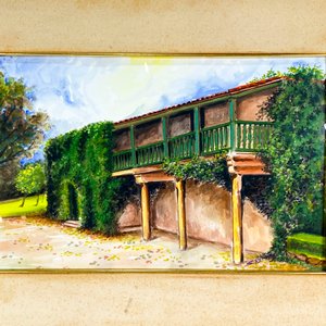 Cuadro Acuarela "Fachada Romana" Firmado S. Reano 917 - 47x30 cm - imagen 2