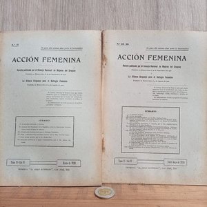 Lote siguiente: Acción Femenina: Revistas de 1917 y 1920 del Consejo Nacional de Mujeres del Uruguay