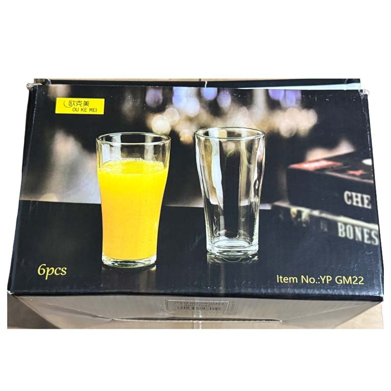 Set de 6 Vasos Cerveceros de Vidrio 382 ml