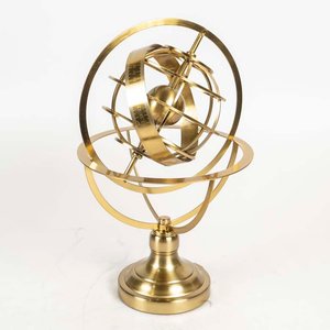 Esfera Armilar de Metal Dorado Antigua - imagen 1
