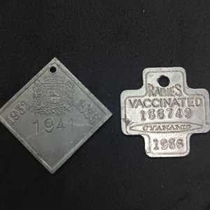 Lote de 2 Patentes de Perro: Montevideo 1932-1941 y USA 1966 - imagen 2