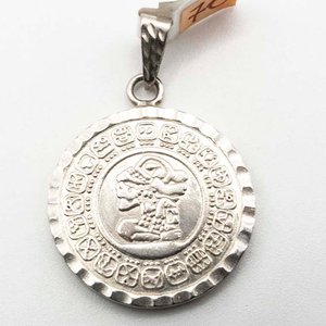 Colgante de Plata Diseño Mexicano Estilo Calendario Maya - imagen 2