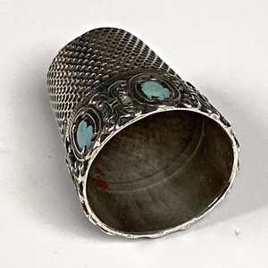 Dedal de Plata con Turquesas y Bolsita - imagen 3