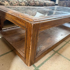 Mesa Ratona Moderna de Madera con Tapa de Vidrio - imagen 5