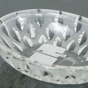 Jabonera Ovalada de Cristal Italiano con Diseño Labrado - imagen 2