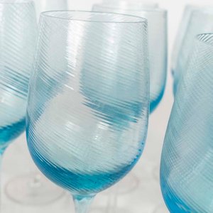 Juego de 12 Copas de Cristal Color Turquesa: 10 de Agua y 2 de Champagne - imagen 2