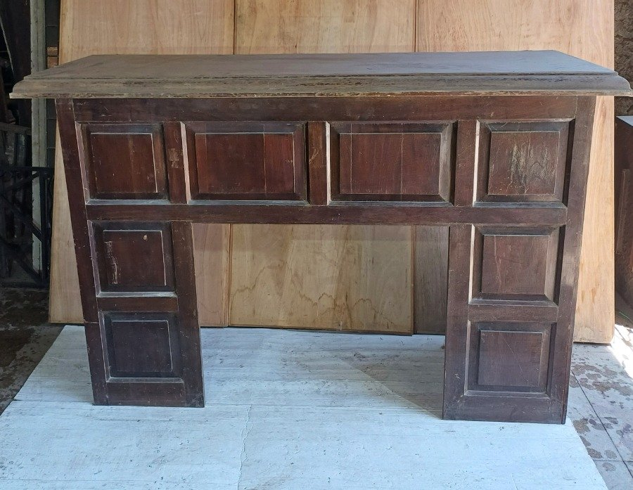 Mesa de estufa en cedro con diseño de tablero - imagen 2