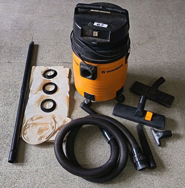 Aspiradora Industrial Waring Tambor Naranja con Manguera y Accesorios - imagen 1