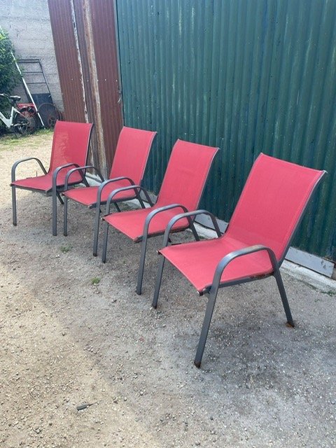 Sillas de exterior rojas para jardín - imagen 3