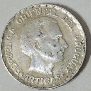 Moneda Uruguaya de 50 Centésimos Plata 1943 - imagen 2