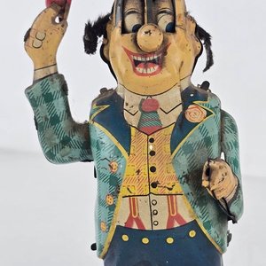 Juguete Mecánico "Dandy Man" Litografiado de Lata, Década de 1950, Japón - imagen 3