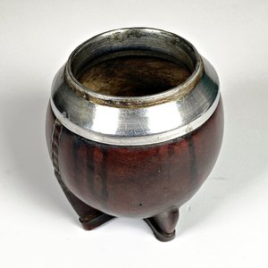 Matera de Cuero con Yerbera, Mate y Soporte - Estilo Rústico - imagen 5
