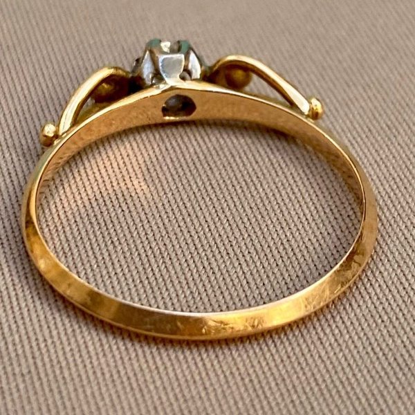 Anillo de Oro Antiguo con Brillante - imagen 3