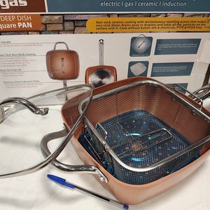 Sartén/Olla Antiadherente Migas con Canasto Fritador y Tapa de Vidrio - imagen 3
