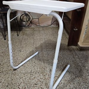 Mesa Auxiliar Plegable Blanca Regulable en Altura - imagen 2