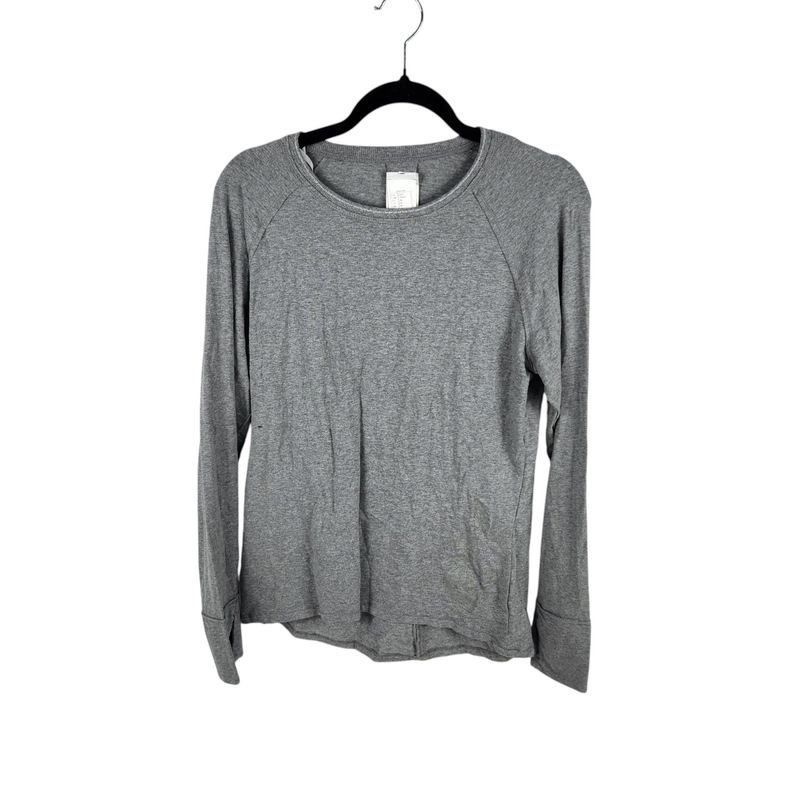 Remera de Yoga Manga Larga Gris Claro Mujer Talle XS