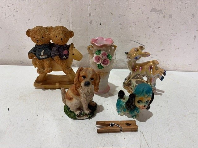 Lote de Adornos Decorativos: Osos, Ciervo y Perros