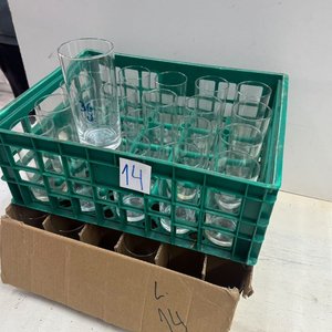 36 Vasos de Vidrio Altos Nuevos en Casillero Verde - imagen 2