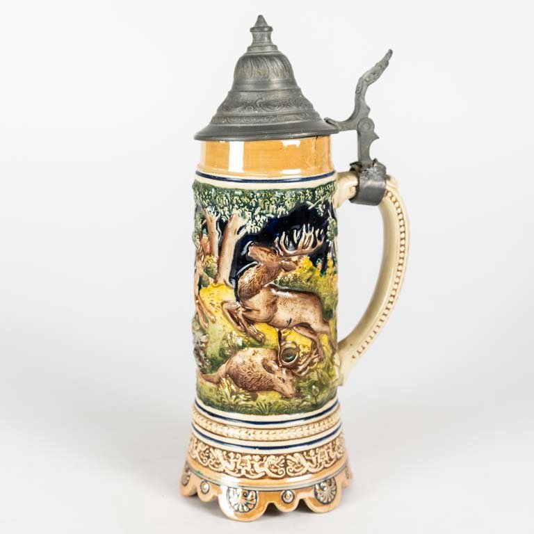 Jarra de cerveza musical de cerámica con escenas en relieve - imagen 2