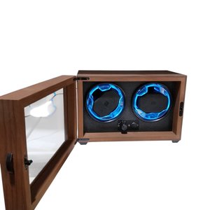 Bobinadora de Lujo para 2 Relojes Automáticos con Luz LED Azul - imagen 2