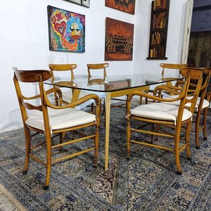 Butacas Italianas Modelo Campanino de Madera con Esterilla y Almohadón - imagen 6