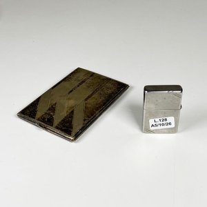 Dos piezas cigarrera metal y encendedor zippo - imagen 1