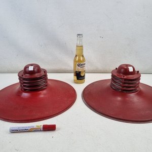 Set de 2 Pantallas de Lámpara Industriales Tipo Galponero Rojas - imagen 1