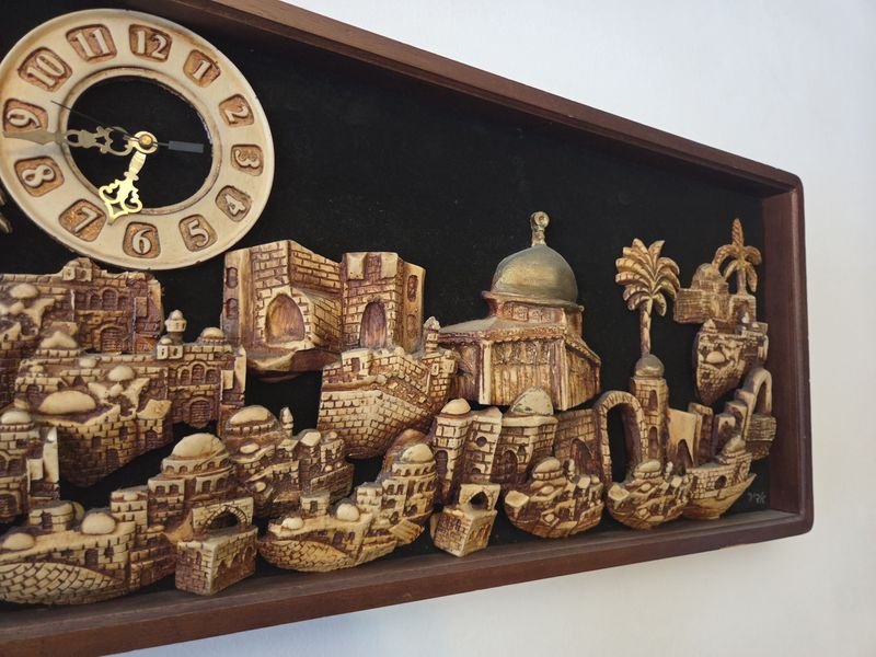 Cuadro decorativo con reloj y motivo Jerusalén - imagen 3