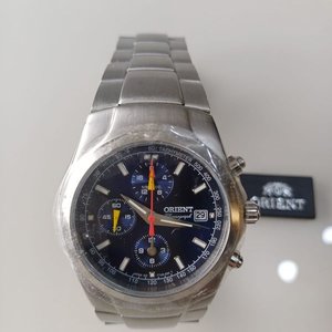 Reloj Orient Chronograph Acero Esfera Azul Taquímetro - imagen 2