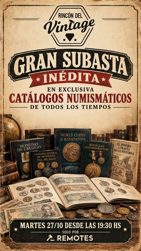 Gran Subasta Inédita de Catálogos Numismáticos y Monedas