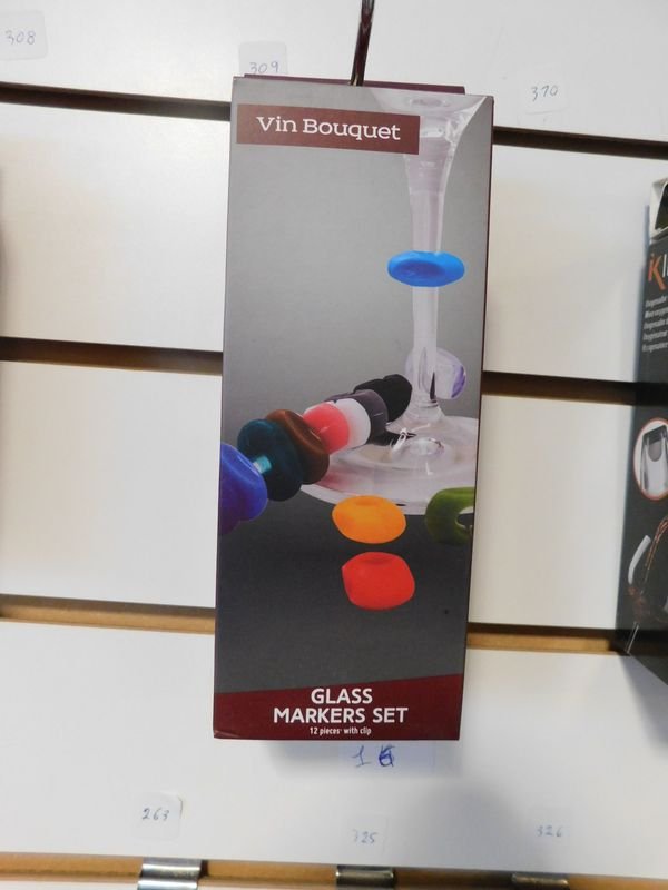 Set de 12 marcacopas de silicona