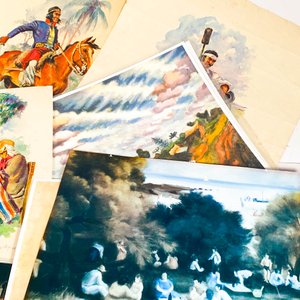 Lote de Láminas Artísticas Variadas: Paisajes, Figuras y Escenas - imagen 3