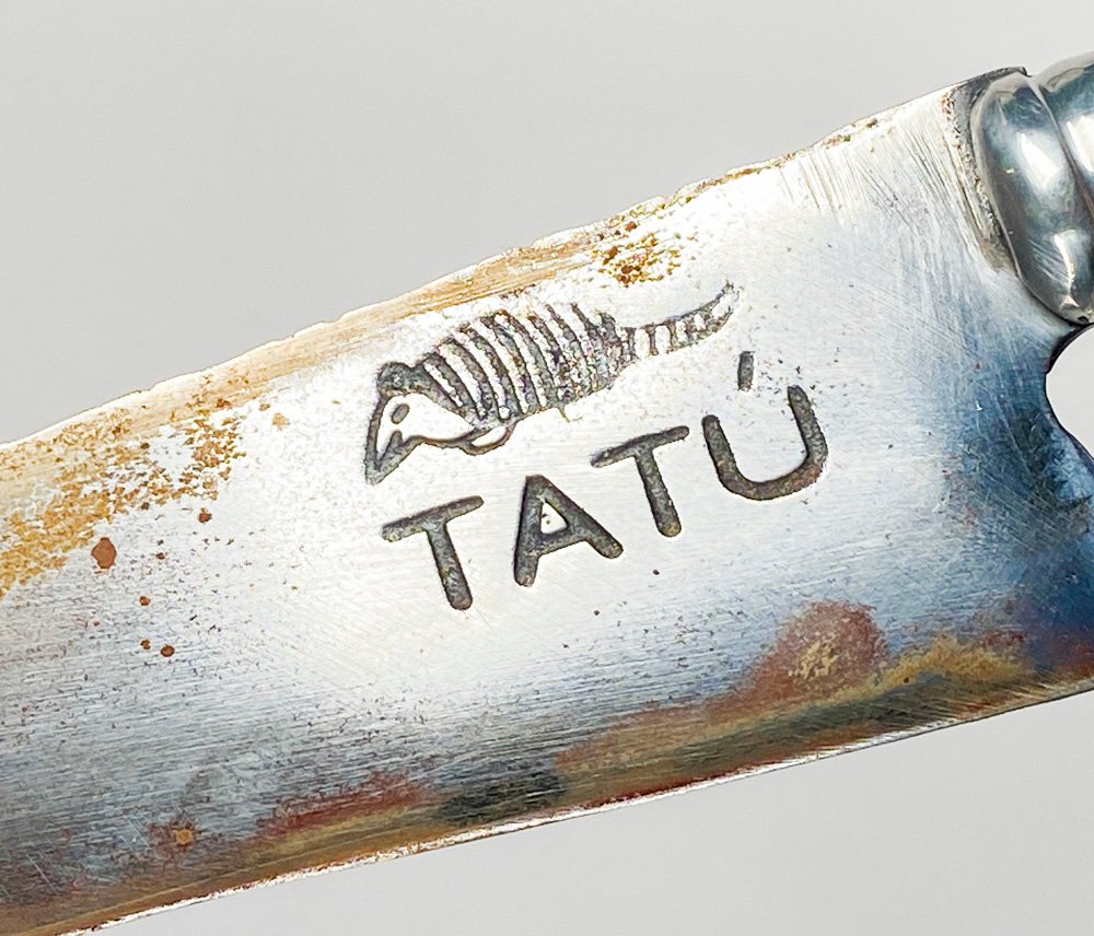 Cuchillo hoja de acero con tatu y guampa - imagen 4