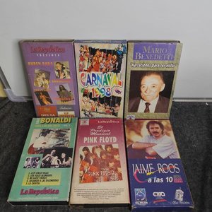 Lote anterior: Lote de 6 VHS Antiguos: Ruben Rada, Carnaval 1998, Mario Benedetti, Bonald, Pink Floyd, Jaime Roos