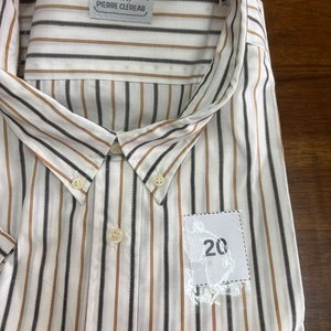 Camisa Pierre Cléreau Talle 54 Manga Corta Rayada Nueva - imagen 2