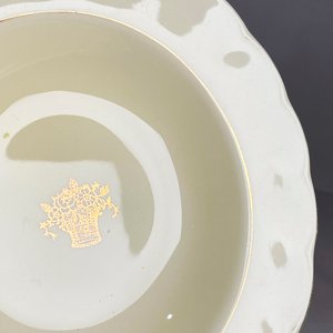 Cinco Platos Hondos de Porcelana Inglesa Grindley Creampetal con Decorado Floral - imagen 3