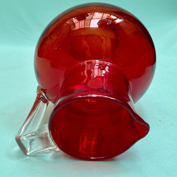 Jarra francesa de vidrio rojo rubí para decorar o usar - imagen 5