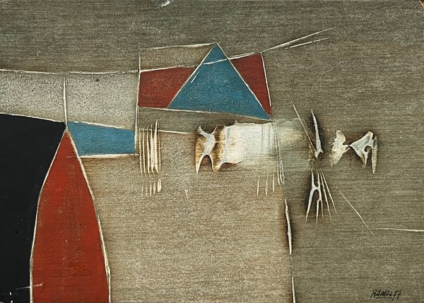 Oleo "Sin Título" de Nelson Ramos (1977) - 16 x 21 cm - imagen 1