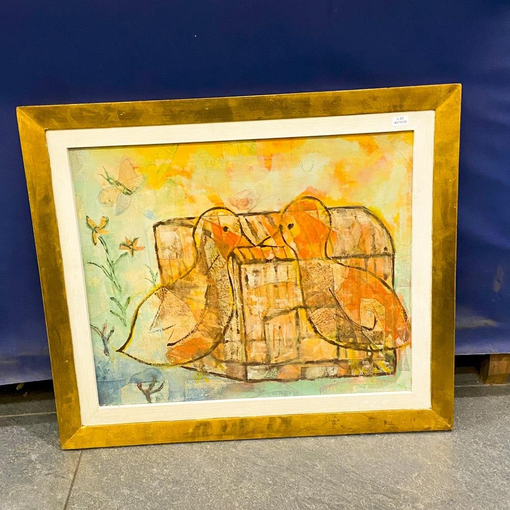 Cuadro oleo dama sobre madera, 50 x 39 cm