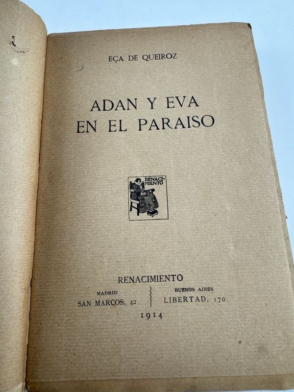 Libro antiguo de EÇA DE QUEIROZ - ADAN Y EVA EN EL PARAISO - imagen 2