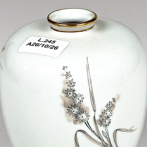 Dos Floreros de Porcelana Alemana Arzberg Decorados con Mariposas y Flores - imagen 5
