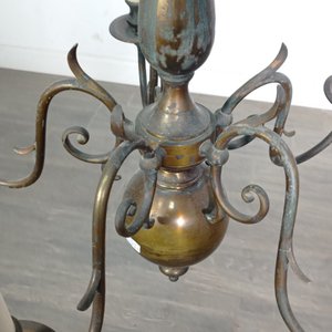 Araña Holandesa de Bronce con 5 Luces y Cadena - imagen 4