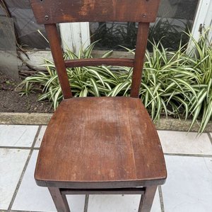 Silla Rústica de Madera Maciza Oscura - imagen 3