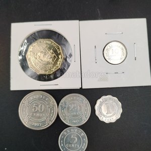 Lote de 5 Monedas de Belice: 1 Dólar, 50, 25, 10 y 5 Centavos - imagen 1