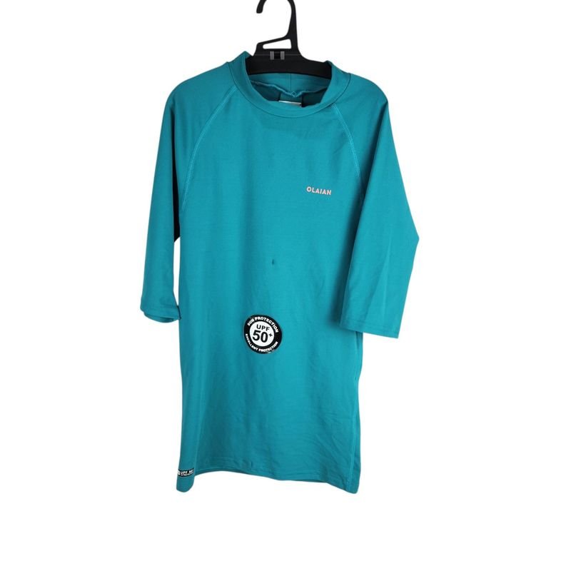 Remera de Agua Mujer Olaian Turquesa Protección Solar UPF 50+ Talle XS