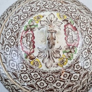 Sopera Antigua "Harvard Empire England" Cerámica Estampada Floral - imagen 4