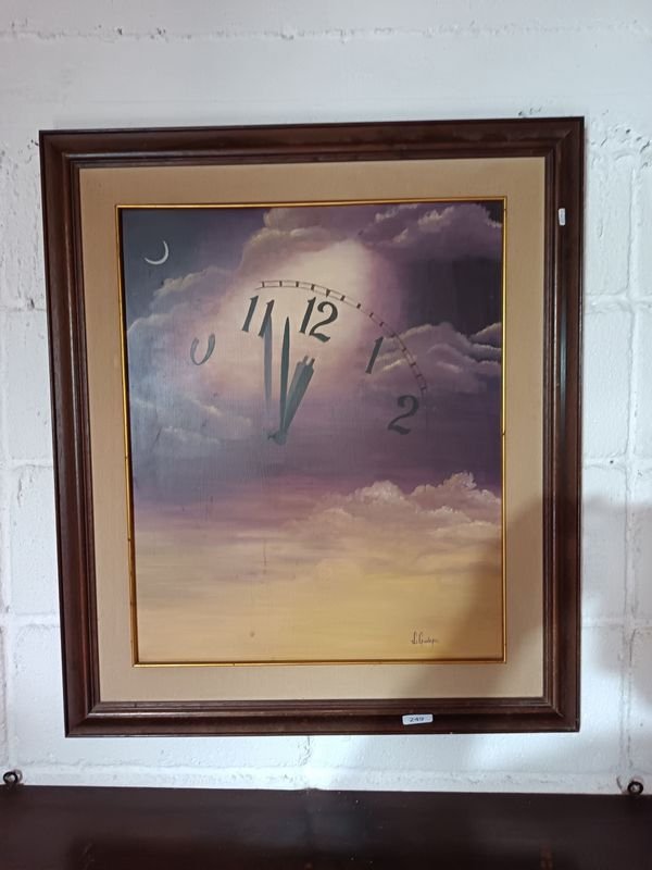 Cuadro de Reloj Surrealista en Lienzo con Marco