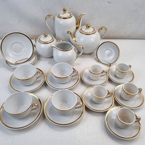 Juego de Servicio de Porcelana Olmos Blanco con Detalles Dorados - 25 Piezas - imagen 5
