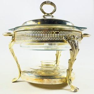 Fuente de Vidrio con Calentador y Tapa Metálica - 23 cm - imagen 5