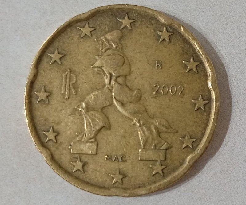 Lote anterior: Moneda de Euro de 20 Centavos, acuñada en el año 2002